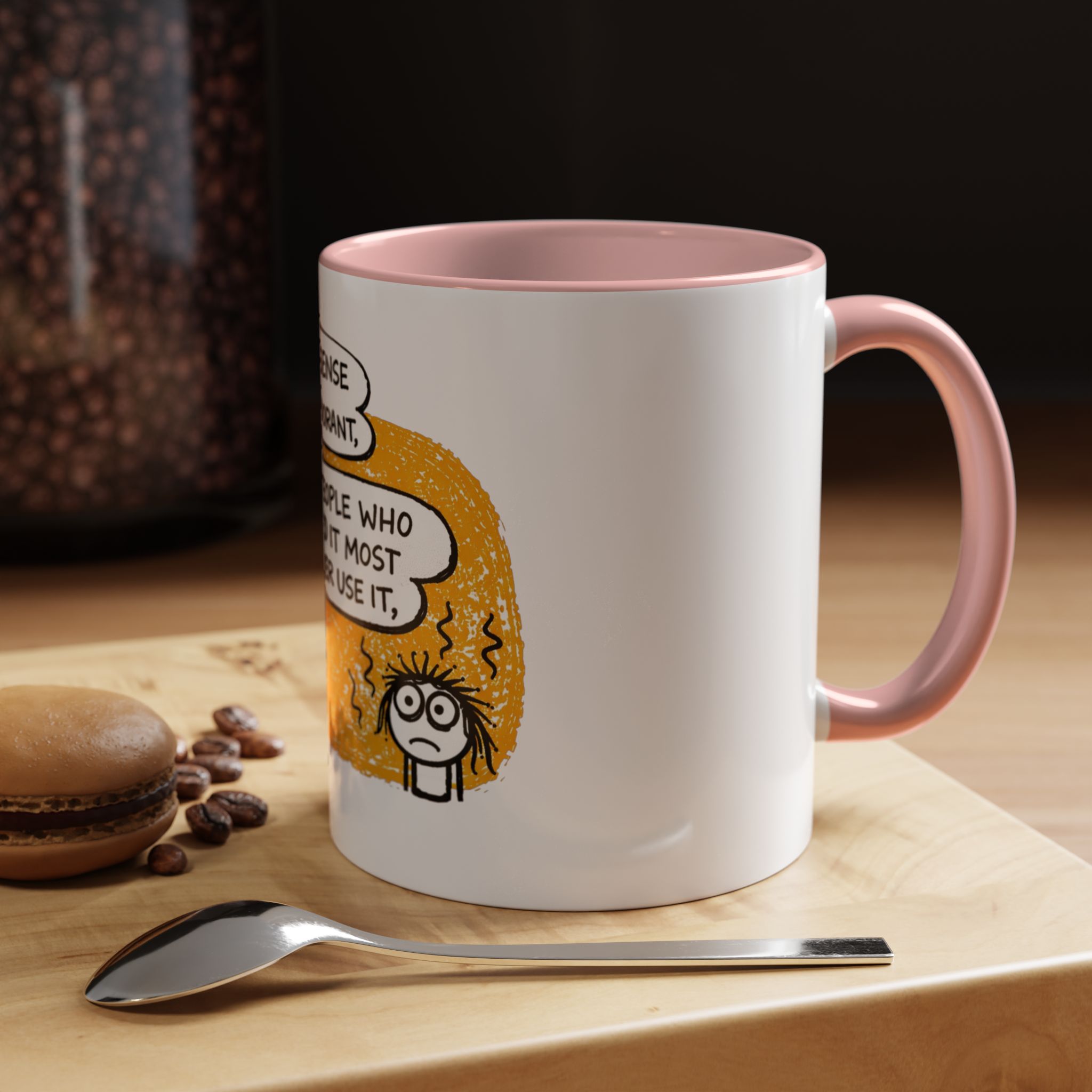 Funny Quote Coffee Mug — “Common Sense Is Like Deodorant” Accent Mug - Image 8