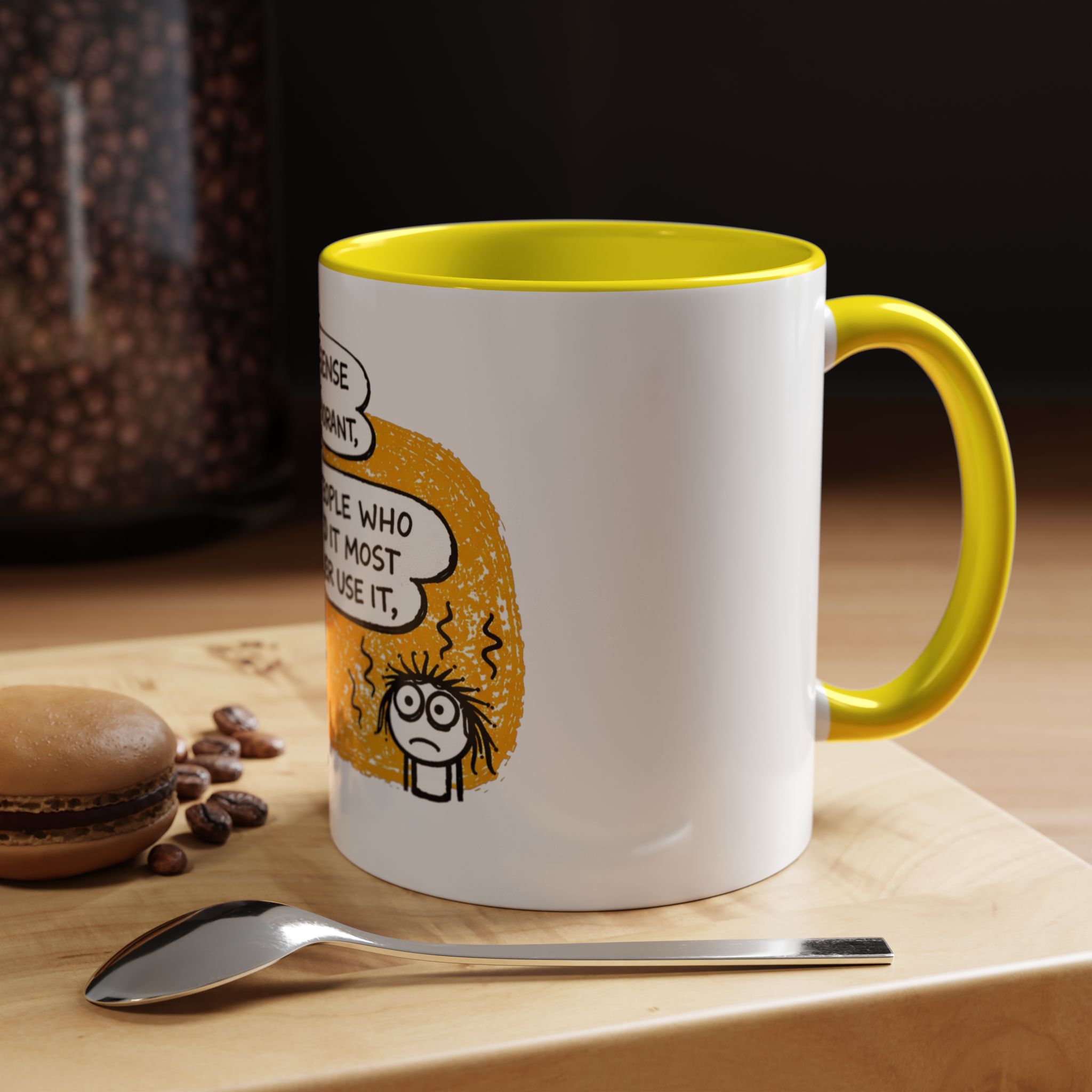 Funny Quote Coffee Mug — “Common Sense Is Like Deodorant” Accent Mug - Image 24