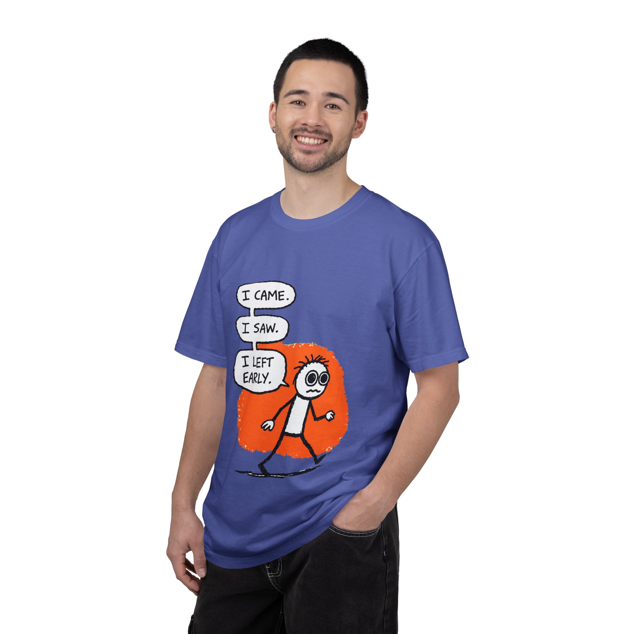 Graphic T-Shirt — "I Came. I Saw. I Left Early." Introvert Humor Tee - Image 48