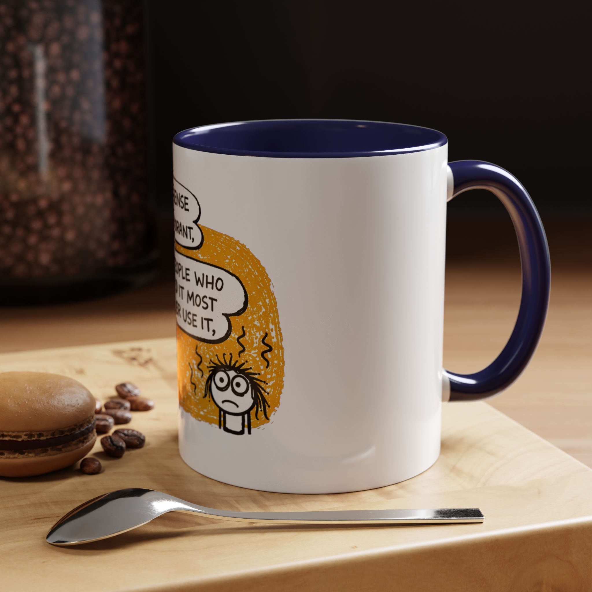 Funny Quote Coffee Mug — “Common Sense Is Like Deodorant” Accent Mug - Image 6