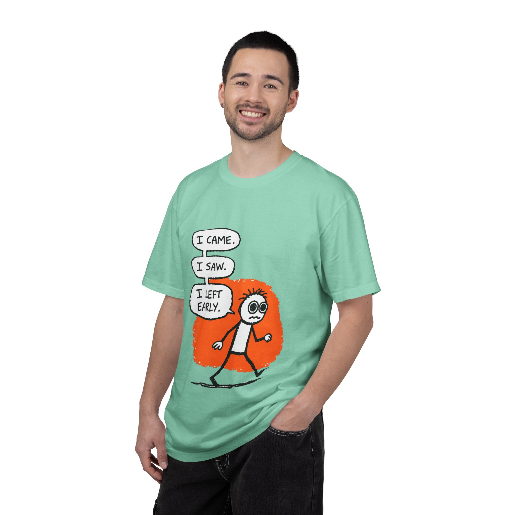 Graphic T-Shirt — "I Came. I Saw. I Left Early." Introvert Humor Tee - Image 20