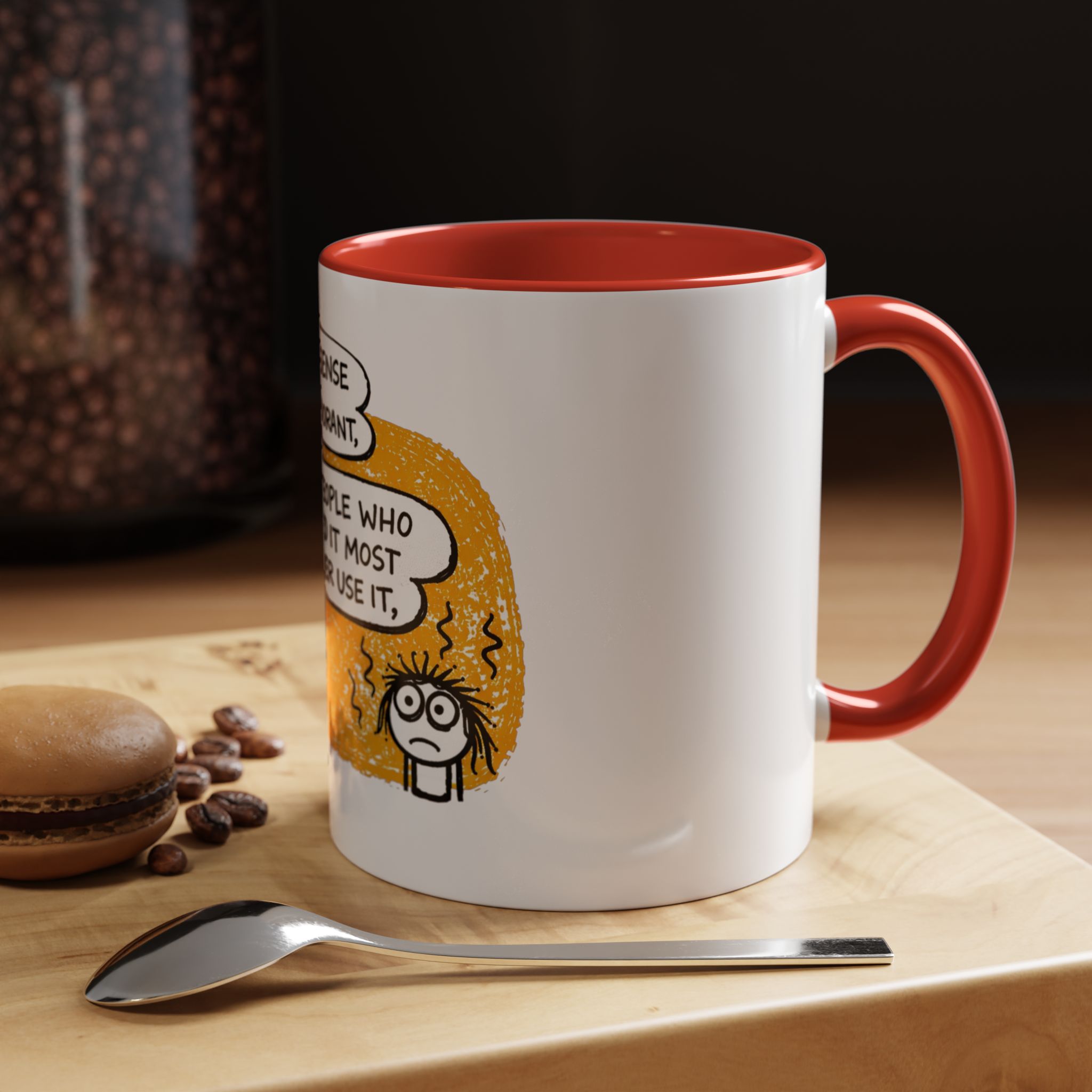 Funny Quote Coffee Mug — “Common Sense Is Like Deodorant” Accent Mug - Image 10