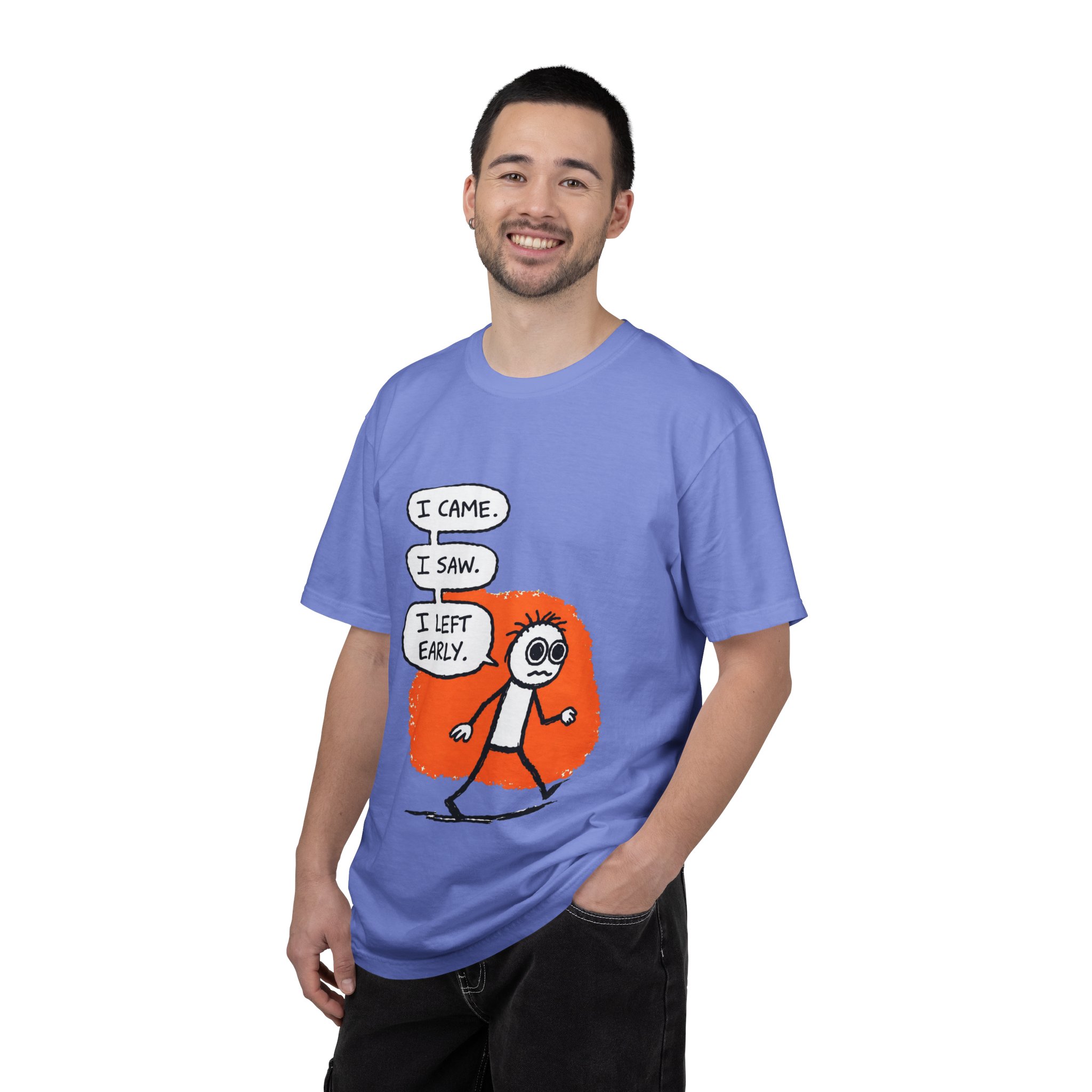 Graphic T-Shirt — "I Came. I Saw. I Left Early." Introvert Humor Tee - Image 44